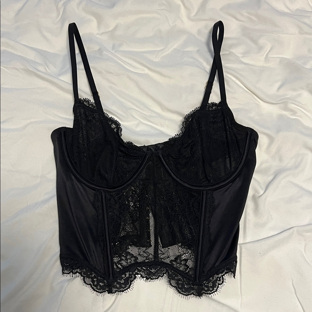 abercrombie and fitch Black Lace corset top